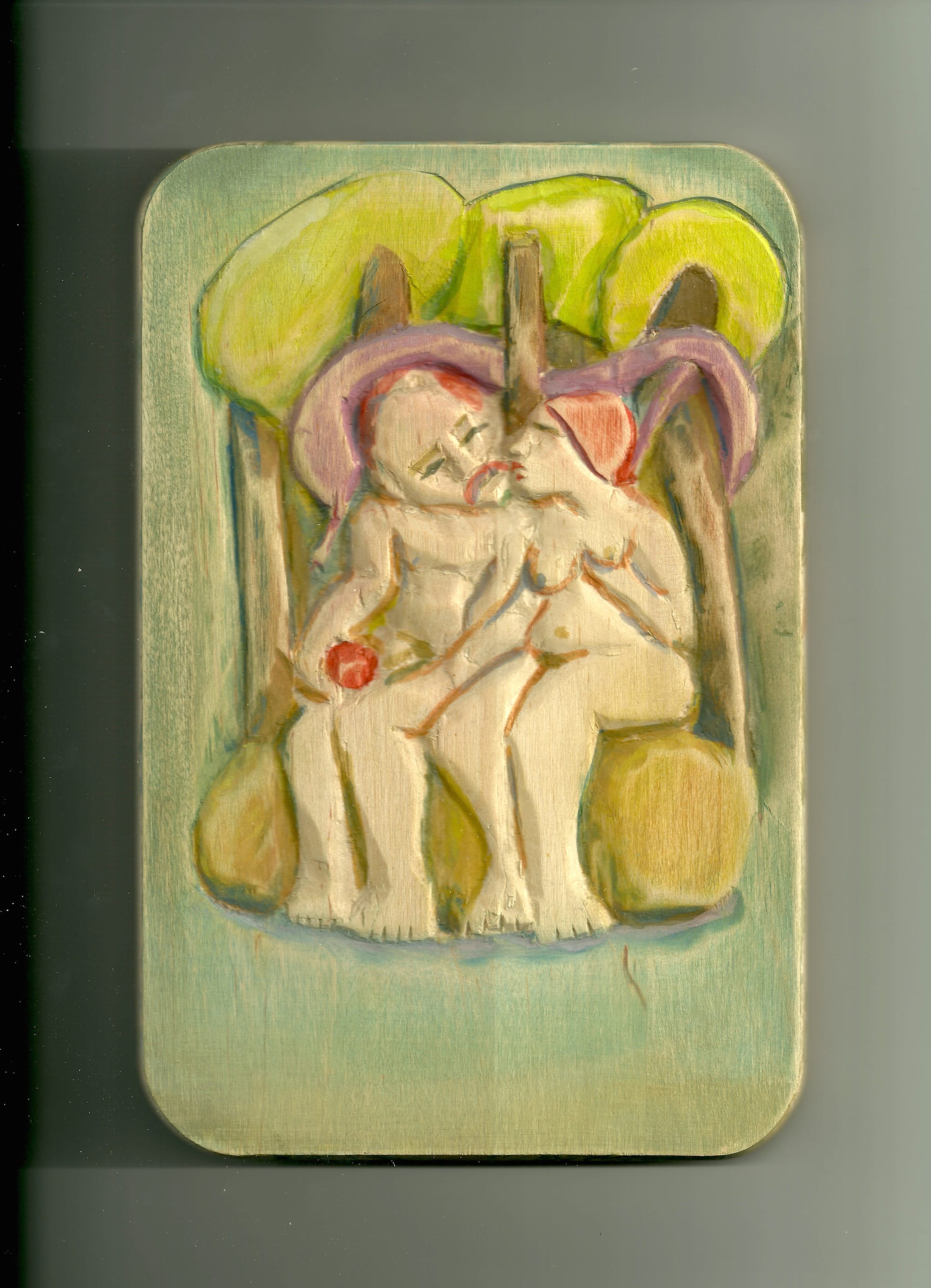 Adam und Eva, Relief farbig